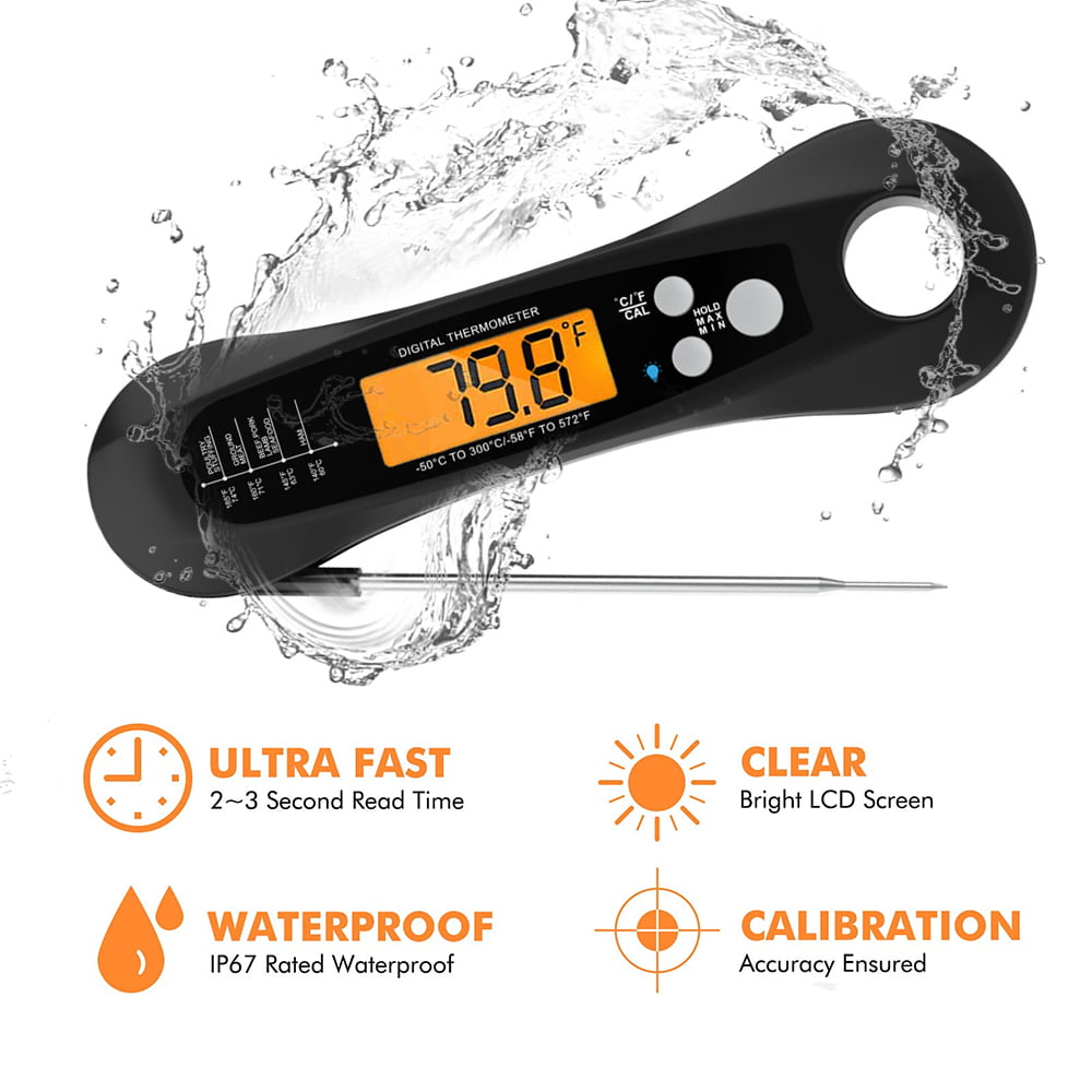 Nycetek Instant Read Meat Thermometer, Accurate & Waterproof Cooking  Thermometer with Backlit, Calibration, Probe, Digital Food Thermometer for  Kitchen, Grill, Candy, BBQ, Oil Fry, Oven, Baking - Yahoo Shopping