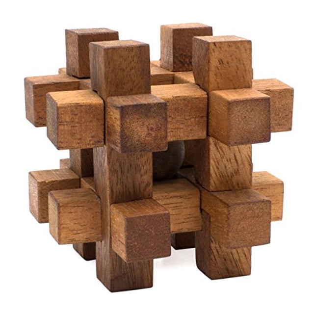 Lock it Up: Rompecabezas de madera 3D orgánico y hecho a mano para adultos de SiamMandalay con caja de regalo SM (en la imagen) Siam Mandalay 793631946457