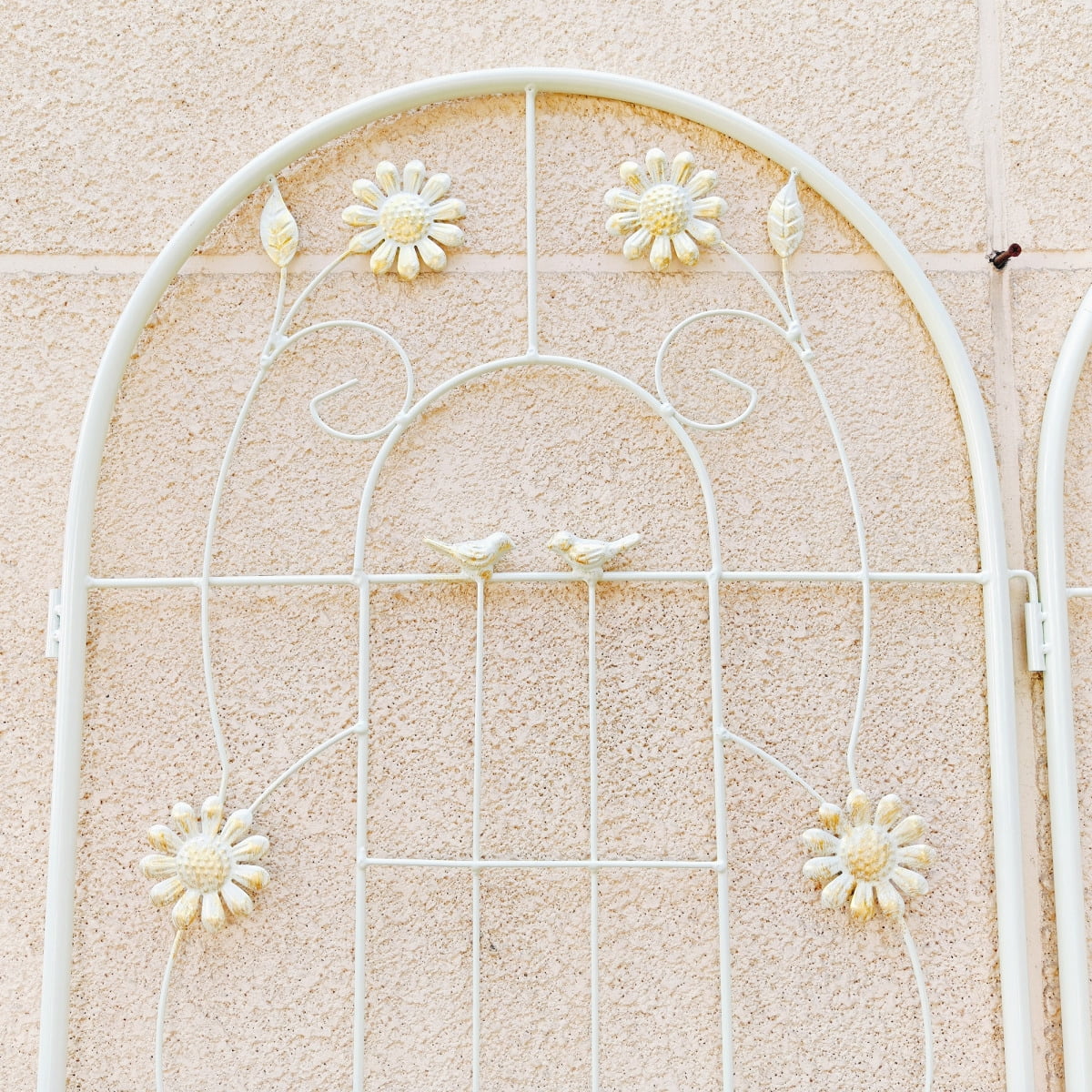 2 Pack Metal Garden Trellis 71 x 19.7 Rustproof Outdoor Trellis for Climbing Plants Vertical Flower Vine Support Cream White