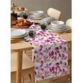 thumbnail image 3 of Hokiten Table Runners 108 Inches Long Dress Scarves, Red Pink Leaves Farmhouse Coffee/Dining/Kitchen Table Runner for Living Room, Summer Botanical Pastoral Plants 13x108 Inch, 3 of 7