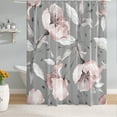 thumbnail image 3 of Extra Long Pink Flower Shower Curtain 72 x 84 Inch，Floral Botanical Shower Curtain for Bathroom Decor, Wildflower Herb Shower Curtain with 12 Hooks, 3 of 6