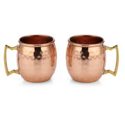 Modern Home Authentic 100% Solid Copper Hammered Moscow Mule Mug 2-Oz Shot Glass - Set of 2