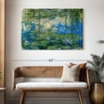 thumbnail image 3 of Elephant Stock Water Lilies Wall Art - Horizontal Canvas Wall Art - Living Room Wall Decor - Abstract Canvas - Teal And Blue Decor By Claude Monet - 48" x 32", 3 of 8