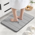 thumbnail image 6 of HITSLAM Memory Foam Bath Mat,Ultra Absorbent Bathroom Rug,Non-Slip Soft Bath Rug for Bathroom Floor,24"x16" Light Gray, 6 of 8
