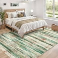 thumbnail image 3 of FairOnly 8'x10'Modern Non Slip Low Pile Area Rug for Living Room Abstract Striped Machine Washable Stain Resistant Floor Rug for Bedroom Laundry,Green, 3 of 7