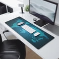 thumbnail image 2 of Stylish & Functional World Map Gaming Mouse Pad: Anti-Slip Base, Stitched Edges, Waterproof - Ideal for Gaming, Office & Home (Black, 31.5x11.8), 2 of 7