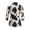 thumbnail image 3 of Uorisanigo Cow Print Womens Golf Shirt Soft Washable Women's 3/4 Sleeve Golf Top Comfortable Polyester Spandex Fabric Workout Sports Pullover Tennis Tops for Women Size M, 3 of 7