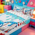 thumbnail image 3 of meiyoeat Watercolor Baseball Cream Zipper Twin Comforter Sets with Fitted Sheet and 2 Pillowcases For Kids,Ball Ice Drip Zipper Bedding Set For Boys,Polkadot Reversible,4 Pieces, 3 of 7