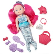 Kid Connection Mermaid Baby Doll Play Set, Blue Eyes, Pink Hair, Light Skin Tone