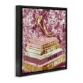 thumbnail image 3 of Stupell Industries Pink Glitz Heel on Bookstack Beauty & Fashion Painting Black Floater Framed Canvas Art Print Wall Art, 25 x 25, 3 of 9
