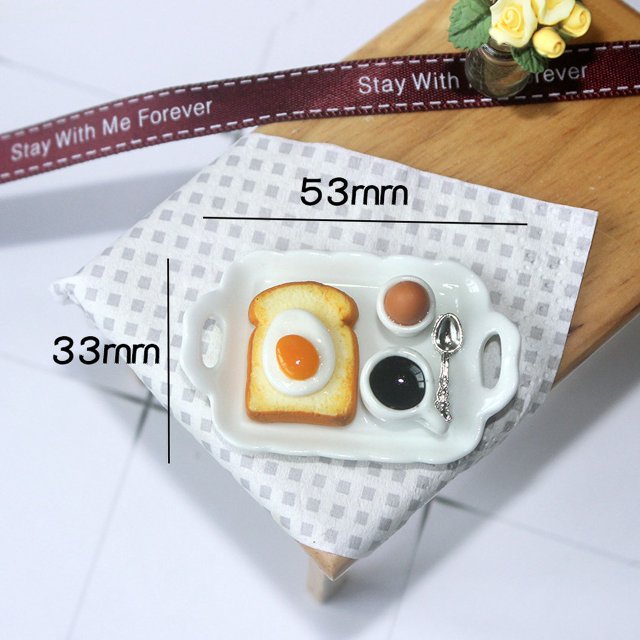 52 Casa de muñecas accesorios para casa de muñecas miniatura accesorios de tiro modelo juguete hamburguesa plato de desayuno D440