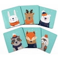 thumbnail image 1 of Inkdotpot Set of 6 Drink Coasters DecorativeNon,SlipCork Base4-inch Square PrintedCoastersEasy Clean- Winter Animals, 1 of 8