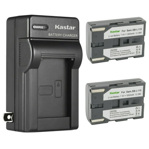 Kastar 2-Pack SB-L110 Battery and AC Wall Charger Replacement for Samsung SB-L110 SB-LS110 (NOT Compatible with SB-L110A), SB-L220 SB-LS220, SB-L70 SB-L70A SB-L70R SB-LS70AB Battery