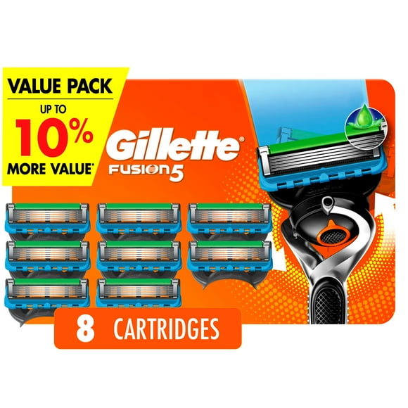 Gillette Fusion5 ProGlide Razor Refills for Men, 8 Razor Cartridges for FlexBall Razor Handle, 5-Blade Razor Blades, Precision Trimmer for Men