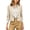 Beige, variant on Women's Cropped Blazer One Button Pleated 3/4 Sleeve Suit Slim Fitted Stylish Business Casual Jacket, Gifts for Women