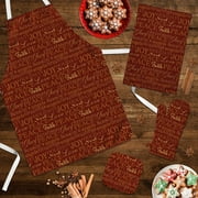 Ashton Words of Christmas Kitchen Linens Set ( 4 Piece ) Fade Resistant