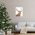 thumbnail image 5 of Stupell Industries Winter Deer Mountain Snowfall Holiday Painting White Framed Art Print Wall Art, 5 of 5
