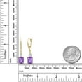 thumbnail image 2 of Gem Stone King 18K Yellow Gold Plated Silver Purple Amethyst White Moissanite and White Topaz Dangle Earrings for Women (5.68 Cttw, Gemstone February Birthstone, Emerald Cut 9X7MM), 2 of 4