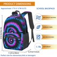 thumbnail image 3 of Blue and Purple Tie Dye Pattern 17" Waterproof Oxford School Backpacks for Teens, S-Shape Padded Straps, for School, Travel, Hiking, Camping, 3 of 5