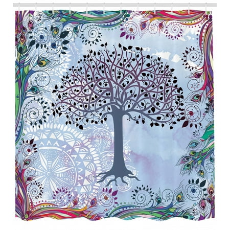  Nature  Shower Curtain Cute Tree of Life Motif  with 