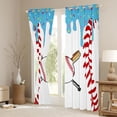 thumbnail image 3 of Erosebridal Baseball Sport Black Out Curtains,Blue Ice Cream Drip Curtains Pack of 2 (42x63 Each) For Boys Kids, 3 of 7