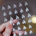 thumbnail image 5 of 5pcs,Reflective Glitter 3D Nail Stickers Decals,Laser Silver Heart Star Love Butterfly Sticker For Nails Sparkly Nail Art Decoration Wedding Party Nail Stickers Decor, 5 of 5