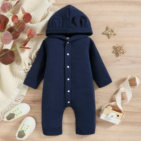 

Aayomet Baby Rompers Girl Long Sleeve Baby Bodysuit Organic Cotton Baby Boy Girl Zip up Sleep N Play Footless Long/Short Sleeve Navy 0-3 Months