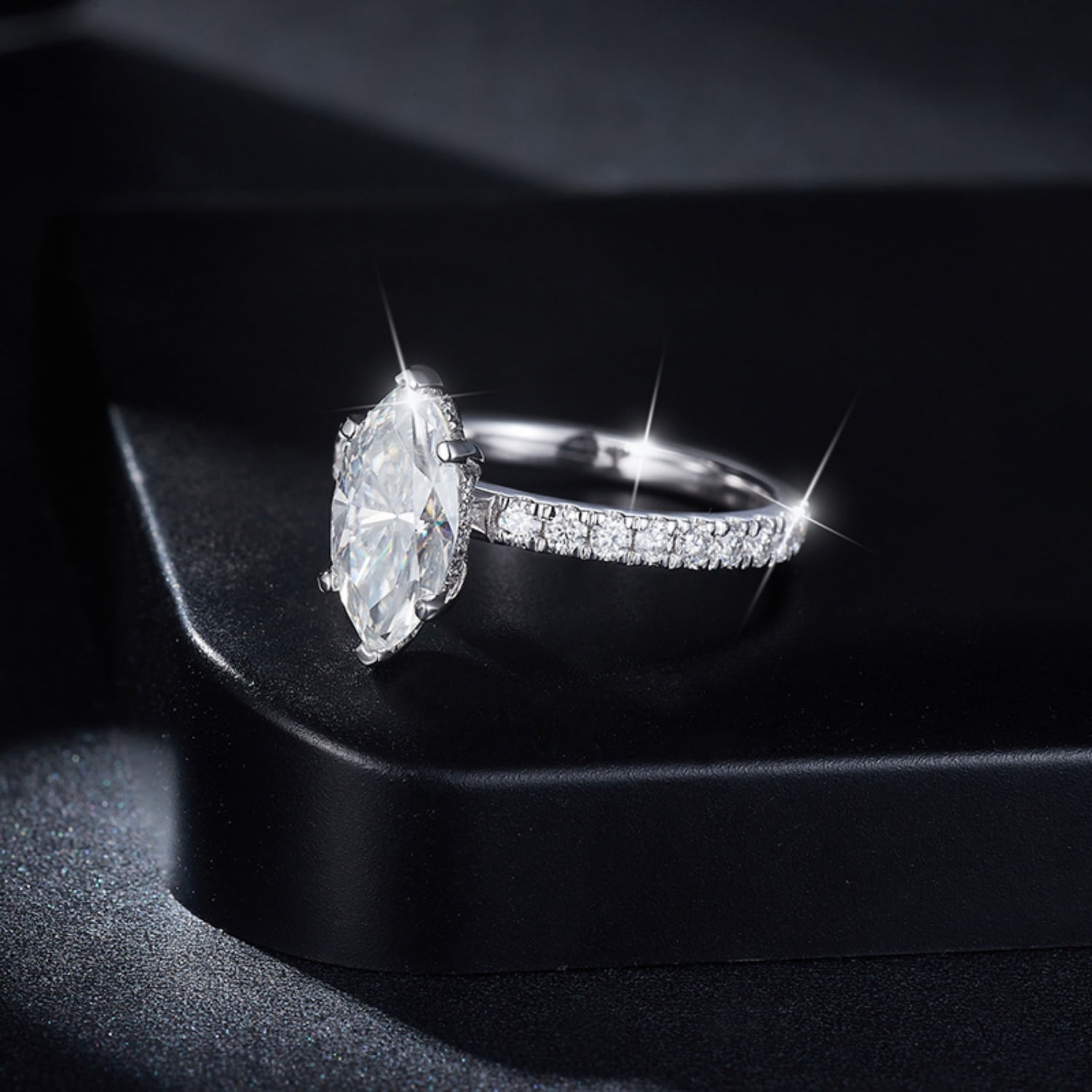 2ct 18K Gold Moissanite Rings for Women D Color VVS1 Moissanite Engagement Rings jewelry Marquise Cut S925 Sterling Silver Rings Women Diamond Rings with Certificate