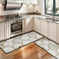 thumbnail image 3 of Kitchen Rugs Sets Of 2,White Gray Gold Leaf Marble Pattern Anti Fatigue Kitchen Mat Rugs Non Slip Washable,Decorative Kitchen Floor Mats for Kitchen,Sink,Laundry,17"x47"+17"x47", 3 of 5