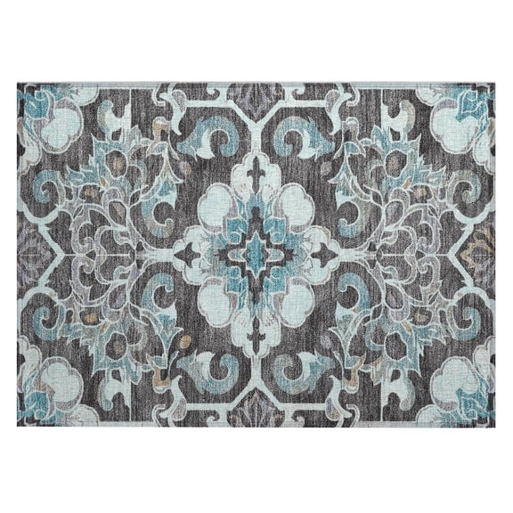 Dalyn Rugs Machine Washable Indoor/Outdoor Chantille Teal 1'8" x 2'6" Rug