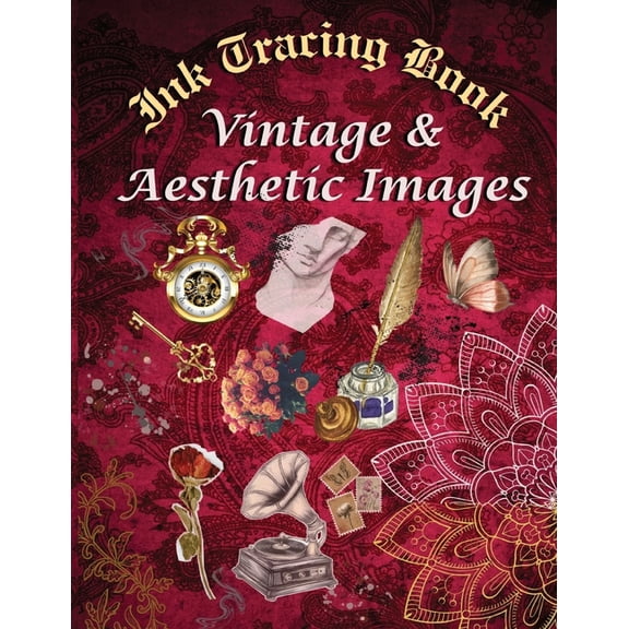 Ink Tracing Book Vintage & Aesthetic Images, (Paperback)