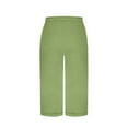 thumbnail image 5 of Stylish Olyvenn Womens Summer Capri Pants Wide Leg Elastic Waist Casual Business Pants Loose Work Lounge Trousers with Pockets Green XL, 5 of 7