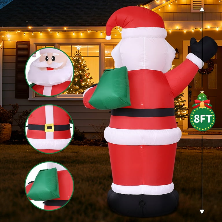 EBANKU 10 FT Christmas Inflatable Santa Snowman Rainbow Arch - LED Lights, Holiday Yard Decoration For Indoor/Outdoor