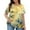 Yellow, variant on TQWQT Womens Plus Size Tops Casual Loose Fit Cute Tees Short Sleeve Round Neck Floral Graphic T-Shirt Summer Trendy Tunics Green L