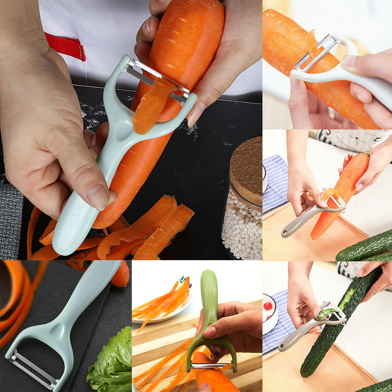Stainless Steel Vegetable & Fruit Peeling Set, Comfortable Non-Slip Handle  Grip Y & I Shaped Peeler For Potato, Carrot, Apple, Veggie & Cucumber