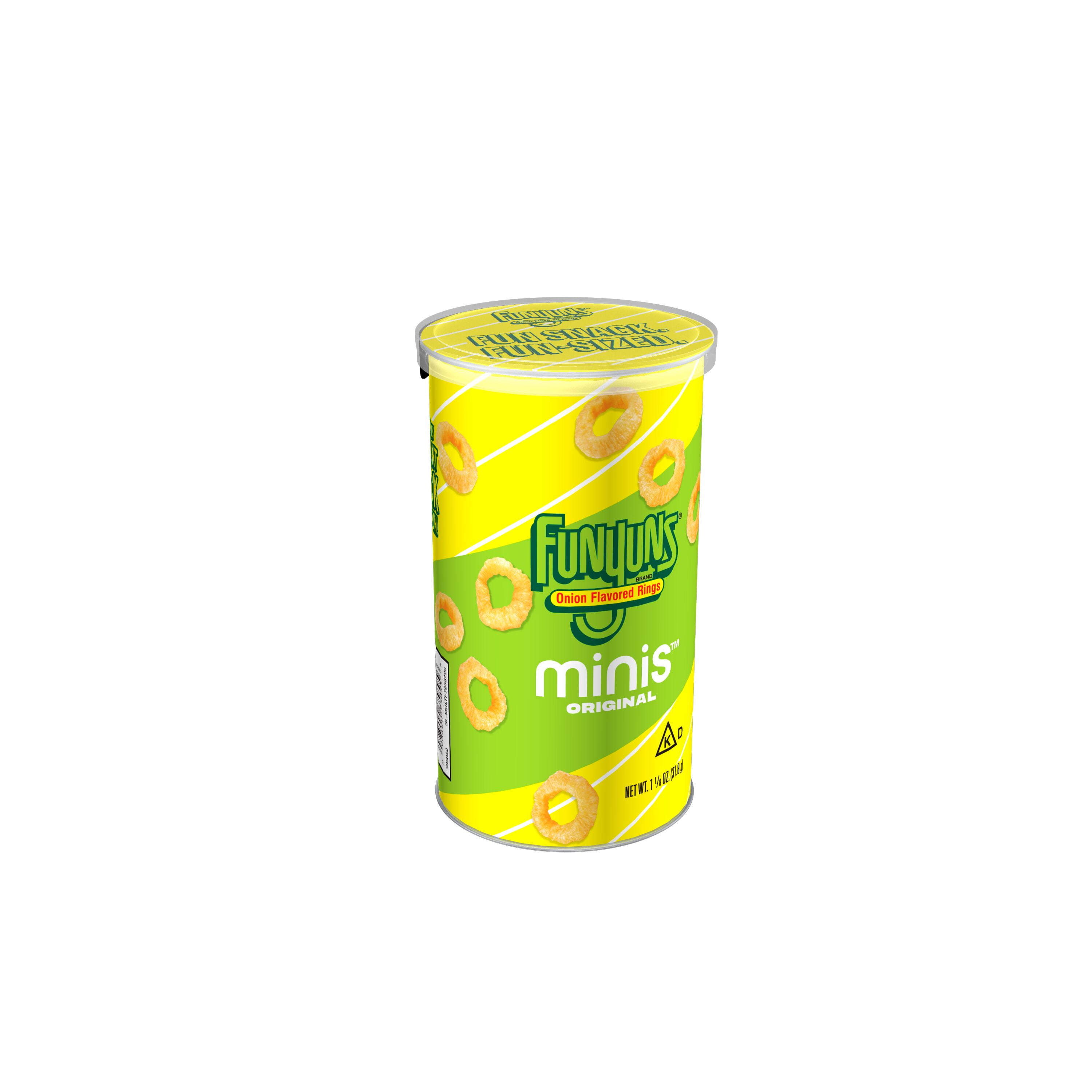Funyuns Minis Onion Flavored Rings Original Single Serve Cannister 1.125oz