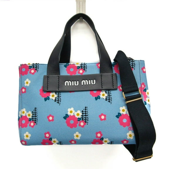 Pre-Owned Miu Miu CANAPA FIORI 5BA085 Women's Leather,Cotton Handbag,Shoulder Bag... (Good)