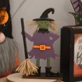 thumbnail image 3 of 5 piezas de decoraciones de madera de Halloween, centro de mesa de Halloween, decoración artesanal que incluye decoración de bruja/fantasma/zapatos para el hogar, interior, vacaciones, suministro, 3 of 5