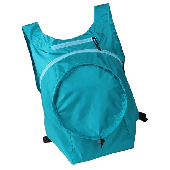Foldable Travel Daypack, Lightweight Hiking Backpack, 946 oz / 28 L Small Hiking Backpack, Water Resistant, 210D Nylon, Front Zipper Pocket, Padded Straps, Packable Rucksack for Outdoor, Travel, Cyan