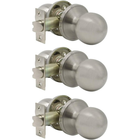 HOSOM Crystal Glass Door Knob - Gold Satin Brass, Passage Style, No Lock, For Interior Doors