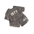 thumbnail image 3 of Summer Digital 1977 Print T-Shorts Two-piece Set Fashion Kids Loungewear Boutique Clothing Sportswear Children Suit Gray 110, 3 of 10