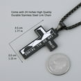 thumbnail image 4 of HZMAN Basketball Football Soccer Cross Pendant, I CAN DO ALL THINGS STRENGTH Bible Verse Stainless Steel Necklace (Soccer Black), 4 of 7
