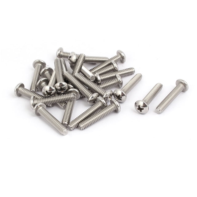 Unique Bargains Vis de Machine à Casserole Phillips en Acier Inoxydable 304 10-24 x 1 Pouce 25 Pcs