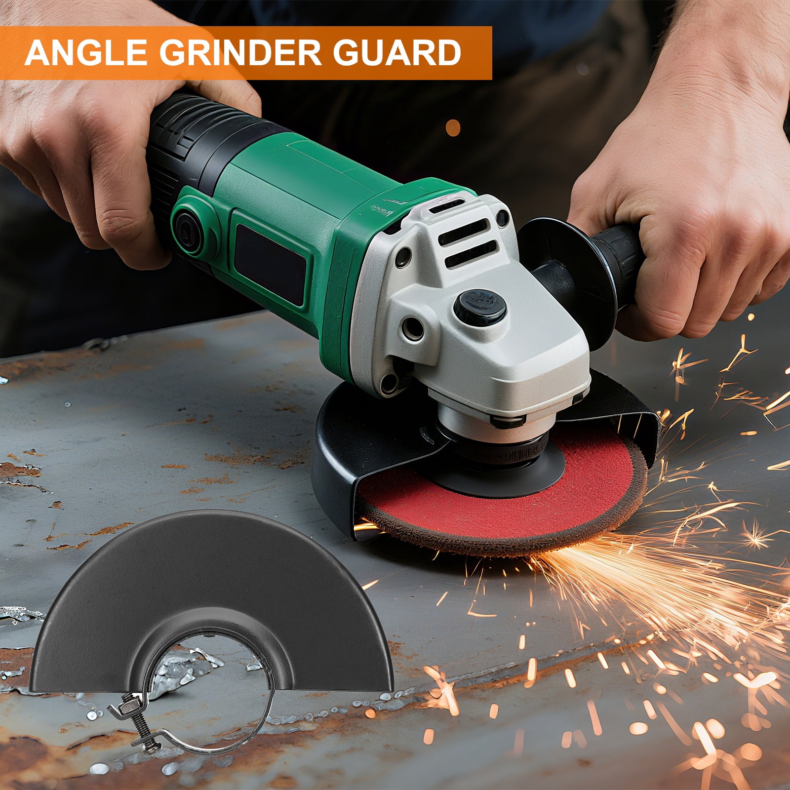 Uxcell Angle Grinder Guard 5" (135mm) 1.69" Dia, 2Pcs Metal Adjustable Angle Grinder Safety Guard Wheel Disc Blades Protective Cover Shield Replacement, Black