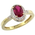 thumbnail image 1 of 14K Yellow Gold Diamond Natural Quality Ruby Engagement Ring Oval 7x5mm, size 7, 1 of 1