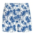 thumbnail image 4 of Beach Shorts for Men with Drawstring Waistband and Side Pockets, Polyester-Spandex Blend, Deep Blue, Size S, 4 of 4