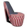 thumbnail image 1 of ORE International Chaussures à Talons Hauts Design Chaise de Rangement Design Bleu Daim, 1 of 4