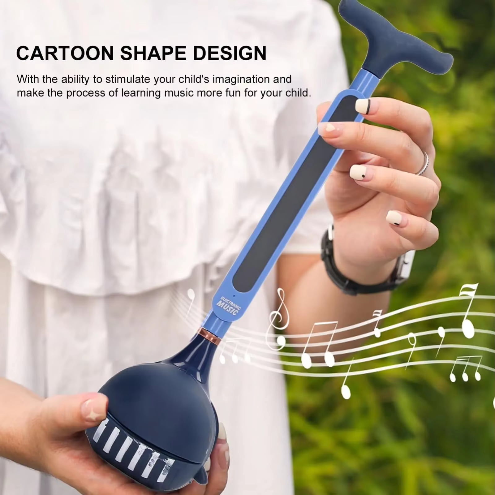 Otamatone Electronic Musical Instrument Synthesizer, Portable Tadpole Piano with 3 Pitches, STEM Music Toy for Kids