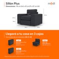 thumbnail image 2 of Sillón Individual Seccional Adapti Modular Moderno Reposabrazo Ancho Gris Carbón, 2 of 9