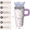 thumbnail image 3 of 20OZ Unicorn Insulated Coffee Cup with Handle and Straw Double Wall Stainless Steel Travel Mug Tumbler Ideal Presents for Women Mom Friends on Birthday Christmas Thanksgiving, 3 of 6